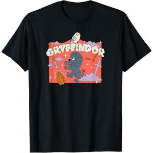 imageAmazon Essentials Harry Potter Hogwarts Gryffindor House Cartoon Scene TShirtBlack