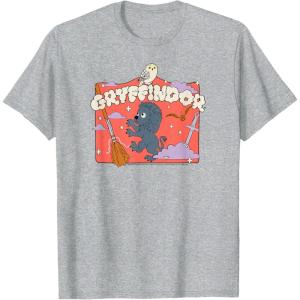imageAmazon Essentials Harry Potter Hogwarts Gryffindor House Cartoon Scene TShirtHeather Grey