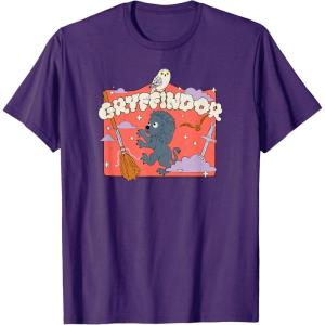 imageAmazon Essentials Harry Potter Hogwarts Gryffindor House Cartoon Scene TShirtPurple
