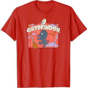 imageAmazon Essentials Harry Potter Hogwarts Gryffindor House Cartoon Scene TShirtRed