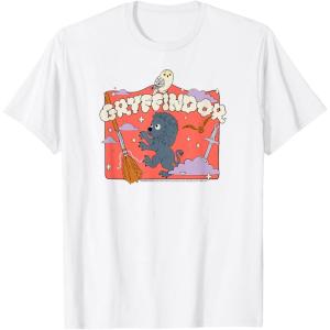 imageAmazon Essentials Harry Potter Hogwarts Gryffindor House Cartoon Scene TShirtWhite
