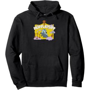 imageAmazon Essentials Harry Potter Hogwarts Hufflepuff House Cartoon Scene Pullover HoodieBlack