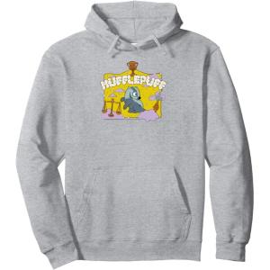 imageAmazon Essentials Harry Potter Hogwarts Hufflepuff House Cartoon Scene Pullover HoodieHeather Grey