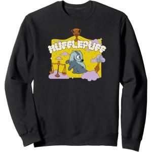 imageAmazon Essentials Harry Potter Hogwarts Hufflepuff House Cartoon Scene SweatshirtBlack