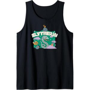 imageAmazon Essentials Harry Potter Hogwarts Slytherin House Cartoon Scene Tank TopBlack