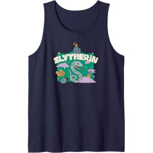 imageAmazon Essentials Harry Potter Hogwarts Slytherin House Cartoon Scene Tank TopNavy Blue