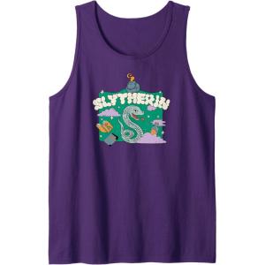 imageAmazon Essentials Harry Potter Hogwarts Slytherin House Cartoon Scene Tank TopPurple