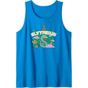 imageAmazon Essentials Harry Potter Hogwarts Slytherin House Cartoon Scene Tank TopSapphire Blue