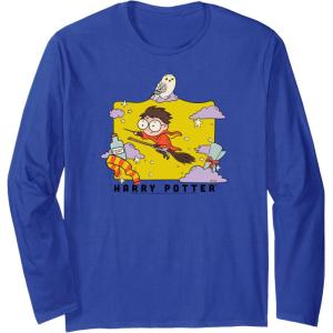 imageAmazon Essentials Harry Potter Icons Cartoon Portrait Long Sleeve TShirtRoyal Blue