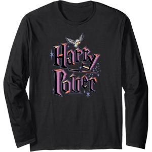 imageAmazon Essentials Harry Potter Multicolor Purple Logo Long Sleeve TShirtBlack