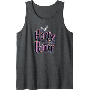 imageAmazon Essentials Harry Potter Multicolor Purple Logo Tank TopDark Heather Grey