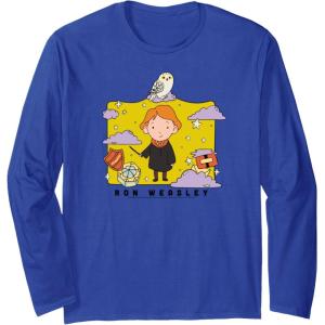 imageAmazon Essentials Harry Potter Ron Weasley Icons Cartoon Portrait Long Sleeve TShirtRoyal Blue