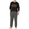 imageAmazon Essentials Disney  Marvel  Star Wars Mens Flannel Pajama Sleep SetsStar Wars Logo  Mens Flannel