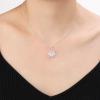 imageAmazon Essentials Disney Plated Cubic Zirconia and Pink Mother of Pearl Beauty ampamp The Beast Pendant Necklace