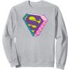 imageAmazon Essentials DC Comics Superman Bright Checkerboard 3D Logo SweatshirtHeather Grey