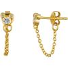 imageAmazon Essentials Disney Plated Cubic Zirconia Mickey Mouse Front to Back Chain Drop Earring
