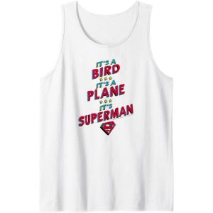 imageAmazon Essentials DC Comics Its a Bird Its a Plane Its Superman Tank TopWhite
