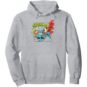 imageAmazon Essentials DC Comics Superman Action Punch Comic Square Pullover HoodieHeather Grey
