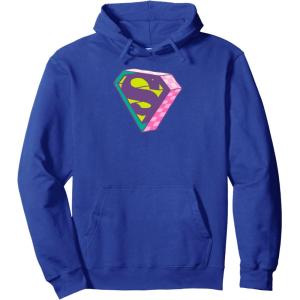 imageAmazon Essentials DC Comics Superman Bright Checkerboard 3D Logo Pullover HoodieRoyal Blue