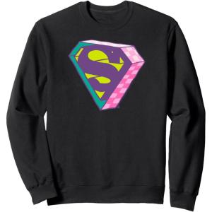 imageAmazon Essentials DC Comics Superman Bright Checkerboard 3D Logo SweatshirtBlack