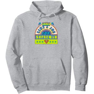 imageAmazon Essentials DC Comics This Looks Like a Job for Superman Pullover HoodieHeather Grey