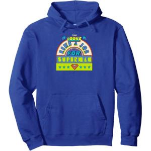 imageAmazon Essentials DC Comics This Looks Like a Job for Superman Pullover HoodieRoyal Blue