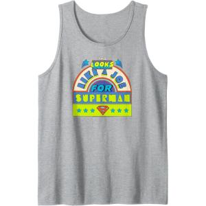 imageAmazon Essentials DC Comics This Looks Like a Job for Superman Tank TopHeather Grey