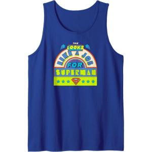 imageAmazon Essentials DC Comics This Looks Like a Job for Superman Tank TopRoyal Blue