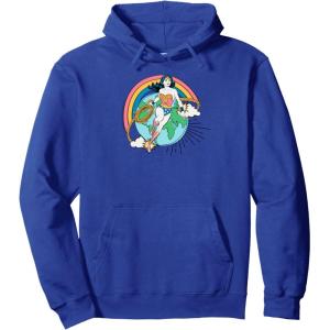 imageAmazon Essentials DC Comics Wonder Woman Lasso Rainbow World Pullover HoodieRoyal Blue