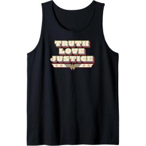 imageAmazon Essentials DC Comics Wonder Woman Truth Love Justice Tank TopBlack