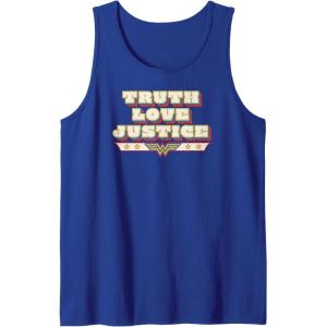 imageAmazon Essentials DC Comics Wonder Woman Truth Love Justice Tank TopRoyal Blue