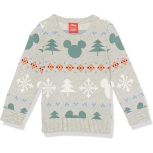 imageAmazon Essentials Disney  Marvel  Star Wars  Princess Girls and Toddlers Crewneck SweatersMickey Fair Isle  Girls