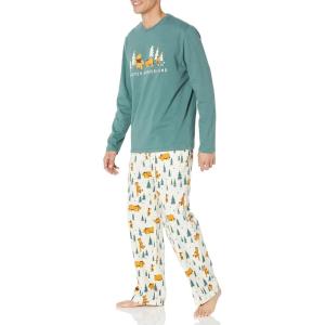 imageAmazon Essentials Disney  Marvel  Star Wars Mens Flannel Pajama Sleep SetsPooh Holiday Forest  Mens