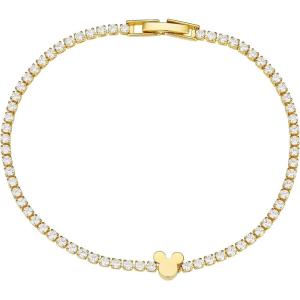 imageAmazon Essentials Disney Plated Cubic Zirconia Mickey Mouse Tennis Bracelet