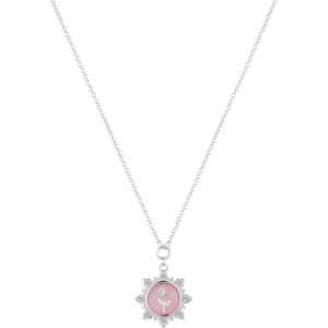 imageAmazon Essentials Disney Plated Cubic Zirconia and Pink Mother of Pearl Beauty ampamp The Beast Pendant Necklace