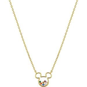 imageAmazon Essentials Disney Plated MultiColor Cubic Zirconia Mickey Mouse Pendant Necklace