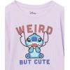 imageAmazon Essentials Disney  Marvel  Star Wars  Frozen Girls and Toddlers LongSleeve Thermal TShirts Pack of 2Stitch Pizza