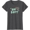 imageAmazon Essentials Mens Mickey Oh Boy TShirt Black SmallDark Heather Grey