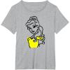 imageAmazon Essentials Mens Princess Belle Linework Portrait TShirt White SmallHeather Grey