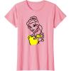 imageAmazon Essentials Mens Princess Belle Linework Portrait TShirt White SmallPink