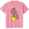 imageAmazon Essentials Mens Princess Belle Linework Portrait TShirt White SmallPink