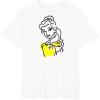 imageAmazon Essentials Mens Princess Belle Linework Portrait TShirt White SmallWhite
