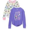 imageAmazon Essentials Disney  Marvel  Star Wars  Frozen Girls and Toddlers LongSleeve Thermal TShirts Pack of 2PurpleMinnie