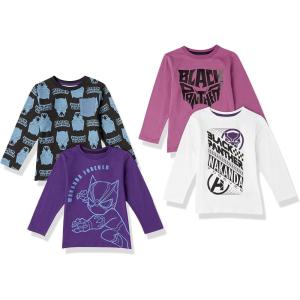 imageAmazon Essentials Disney  Marvel  Star Wars Boys and Toddlers LongSleeve TShirts Previously Spotted Zebra Pack of 4Marvel Black Panther