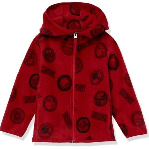 imageAmazon Essentials Disney  Marvel  Star Wars Boys and Toddlers Polar Fleece FullZip Hooded JacketMarvel Logo