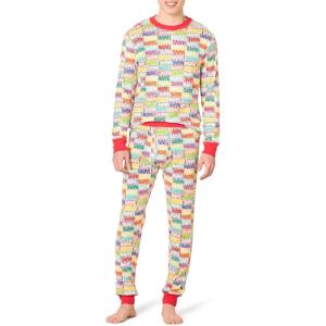 imageAmazon Essentials Disney  Marvel  Star Wars Mens SnugFit Pajama Sleep SetsMarvel Holiday Bricks