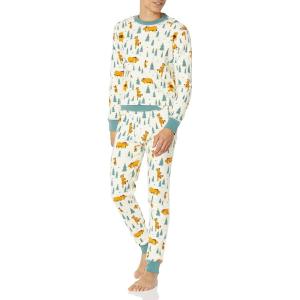 imageAmazon Essentials Disney  Marvel  Star Wars Mens SnugFit Pajama Sleep SetsPooh Holiday Forest  Mens Snug Fit