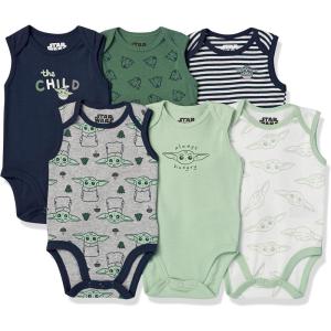 imageAmazon Essentials Disney  Marvel  Star Wars Unisex Babies Sleeveless Bodysuits Pack of 6Star Wars the Child