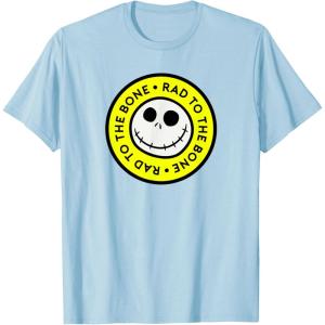 imageAmazon Essentials Mens Nightmare Before Christmas Jack Circle Rad To The Bone TShirt Black Graphic Print SmallBaby Blue