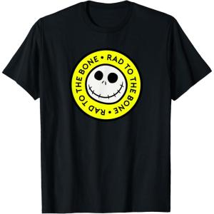 imageAmazon Essentials Mens Nightmare Before Christmas Jack Circle Rad To The Bone TShirt Black Graphic Print SmallBlack